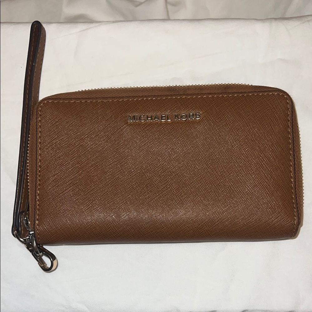 Michael Kors Tan Leather Wristlet